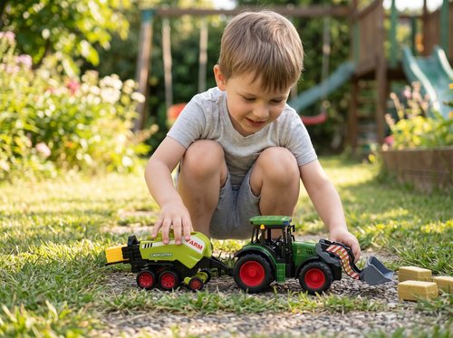 Traktor z prasą kostkującą 2
