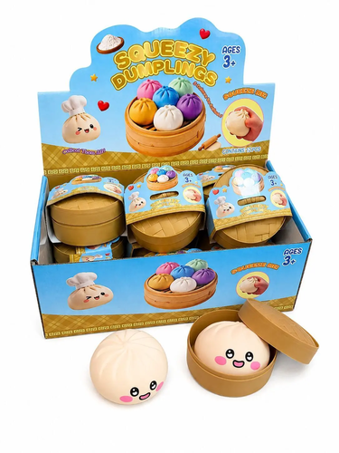 SQUISHY antystresowy gniotek PIEROŻEK w koszyczku kremowy 1szt 2