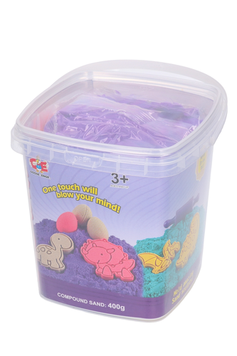 MAGICZNY piasek KINETYCZNY zestaw w wiaderku z foremkami 400g 6
