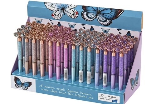 Fantazyjny długopis MOTYL z kryształkami 1szt 2