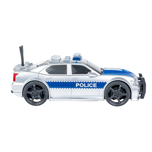 Auto policja srebrna światło i dźwięk Smily Play 4
