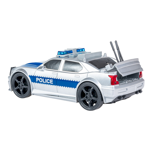 Auto policja srebrna światło i dźwięk Smily Play 5