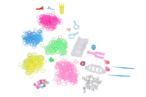 RAINBOW LOOM BANDS, magiczne gumki do zaplatania zestaw 3