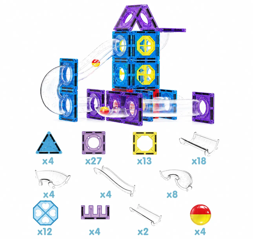 Klocki magnetyczne 100el tor magnetyczny 5