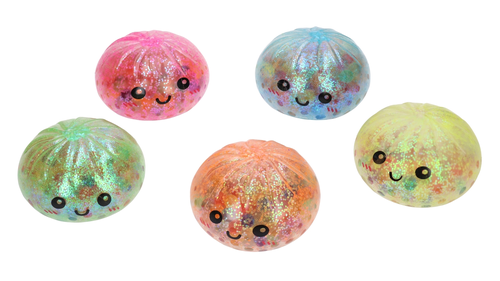 SQUISHY antystresowy gniotek PIEROŻEK w koszyczku 1szt brokat 4