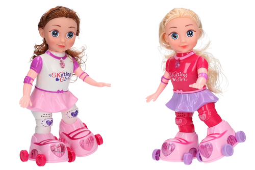 Lalka na rolkach SKATING GIRL różowa sama jeździ 2