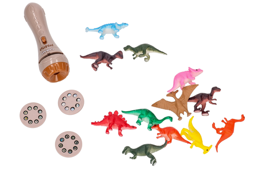 Latarka MINI PROJEKTOR slajdów DINOZAURY 3