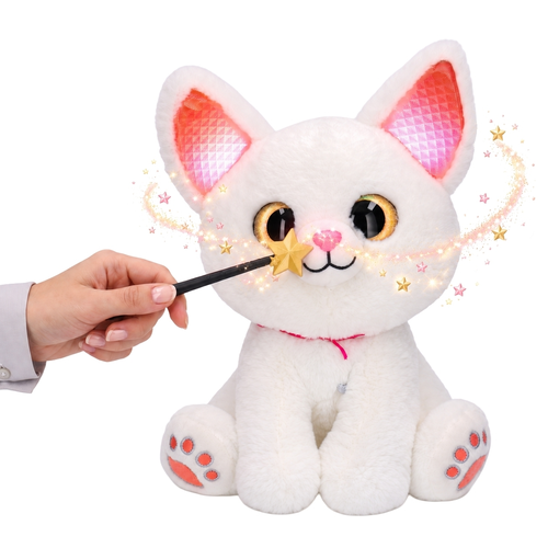 Maskotka KOT Magic Kitty z różdżką - śpiewa, mruczy, świecace uszka  2