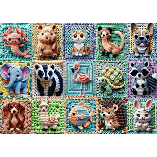 Puzzle 1000 Tea Time Szydełkowe Zwierzątka 3