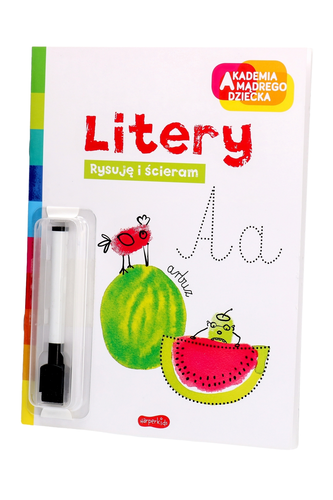 Książeczka edukacyjna LITERY rysuję i ścieram AKADEMIA MADREGO DZIECKA 5