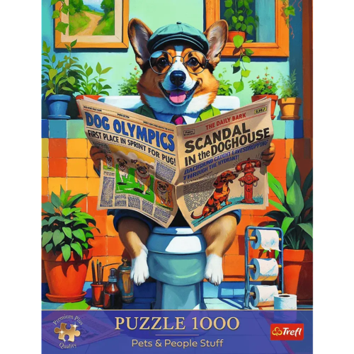 Puzzle 1000 Corgi w Toalecie Premium Plus Quality 3