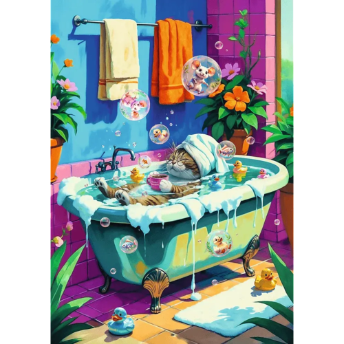 Puzzle 1000 Miau, Relaks, Powtórz Premium Plus Quality 2