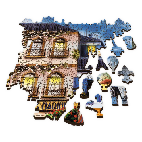 Puzzle 1000 drewniane Francuska uliczka 2