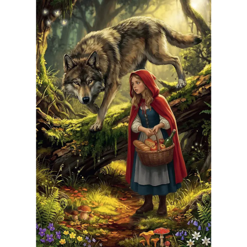 Puzzle 500 Czerwony Kapturek i Wilk Premium Plus Quality 2