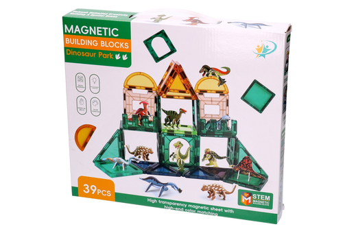 Akademia Małego Inżyniera klocki magnetyczne Park Dinozaurów 39el 8