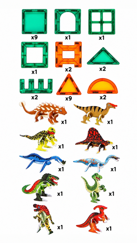 Akademia Małego Inżyniera klocki magnetyczne Park Dinozaurów 39el 7
