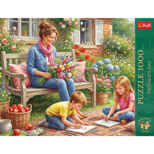 Puzzle 1000 Rodzina w ogrodzie Premium Plus Quality 3