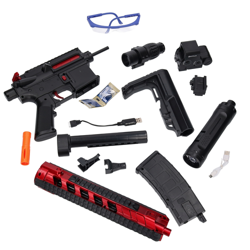 Pistolet na kulki żelowe karabin M4 z dymem akumulator, światło 5