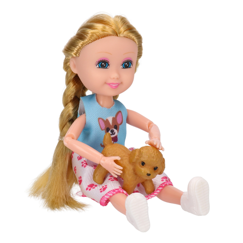 Mini lalka z pieskiem Lorlian ruchome ręce i nogi 6