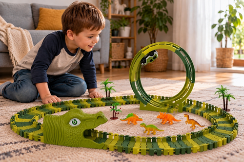 Tor wyścigowy Park Dinozaurów + auto 121el 2