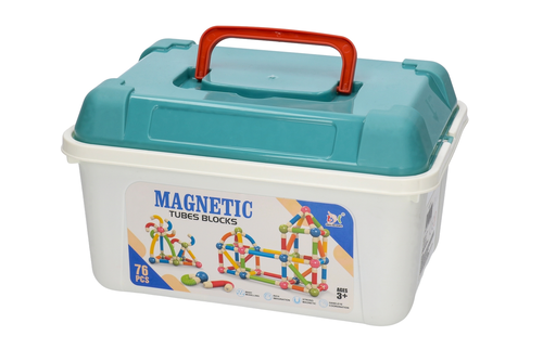 Akademia Małego Inżyniera klocki magnetyczne rurki sensoryczne 76el 10