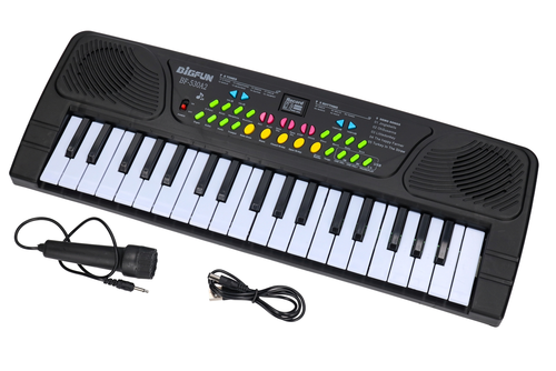 Organki elektroniczne,  pianinko keyboard, mikrofon 3