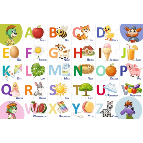 Puzzle edukacyjne 30 Rodzina Treflików Alfabet 2