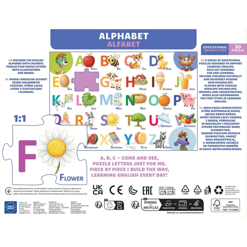 Puzzle edukacyjne 30 Rodzina Treflików Alfabet 3