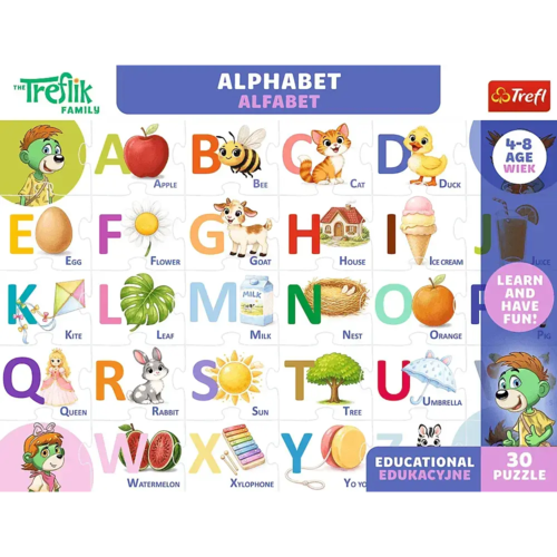Puzzle edukacyjne 30 Rodzina Treflików Alfabet 4