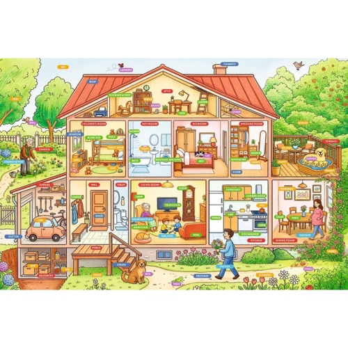 Puzzle edukacyjne 104 Rodzina Treflików W moim rodzinnym domu 2