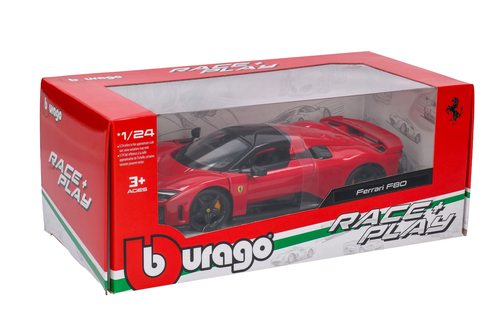Auto Ferrari F80 model metalowy BURAGO 1:24 RACE PLAY 6
