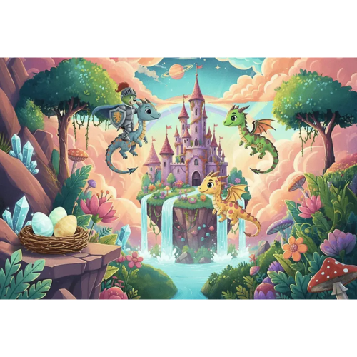 Puzzle 100 Rodzina Treflików Rycerz Treflik i smoki 3