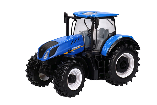 Traktor z przyczepą dla konia New Holland Burago model metalowy 1:32 4