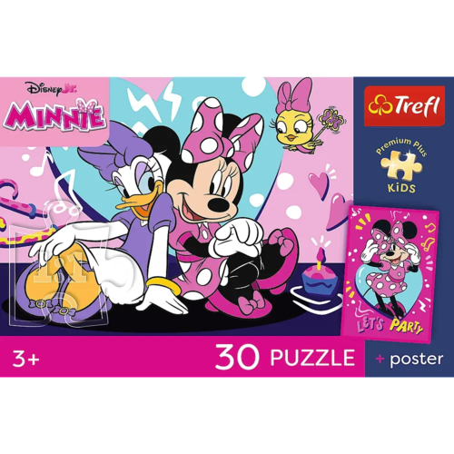 Puzzle 30 MYSZKA MIKI Radosna Minnie + plakat 3