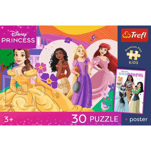 Puzzle 30 PRINCESS Księżniczki i przyjaźń + plakat 3