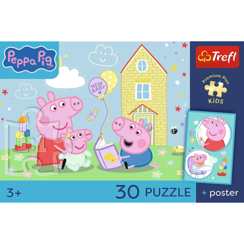 Puzzle 30 ŚWINKA PEPPA Peppa ma plan + plakat 2