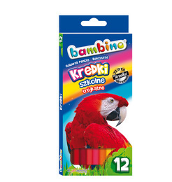 Kredki trójkątne BAMBINO + złota i srebrna kredka 9