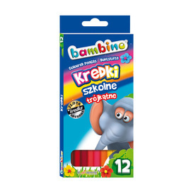 Kredki trójkątne BAMBINO + złota i srebrna kredka 11