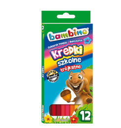 Kredki trójkątne BAMBINO + złota i srebrna kredka 13