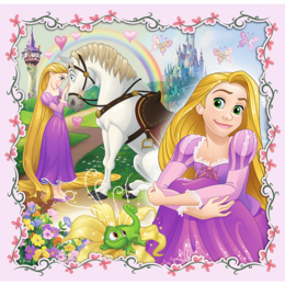 Puzzle 3w1 Roszpunka, Aurora i Arielka 2