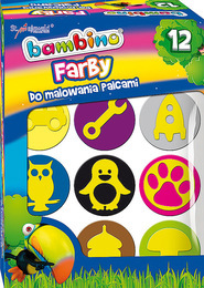 Farby do malowania palcami 12 kolorów Bambino 5
