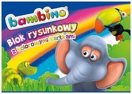 Blok rysunkowy 16k kolorowe kartki BAMBINO 3
