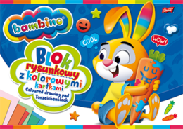 Blok rysunkowy 16k kolorowe kartki BAMBINO 4