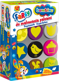 Farby do malowania palcami 12 kolorów Bambino 3
