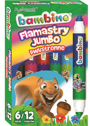 Flamastry JUMBO dwustronne Bambino 12 sztuk, 24 kolory 5