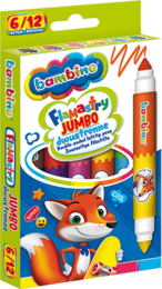 Flamastry JUMBO dwustronne Bambino 12 sztuk, 24 kolory 3