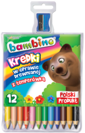 Kredki BAMBINO 12 kolorów złota kredka 15