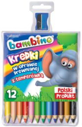 Kredki BAMBINO 12 kolorów złota kredka 17