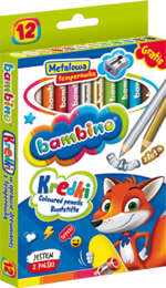 Kredki BAMBINO 12 kolorów złota kredka 14