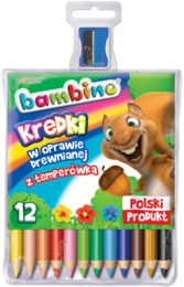 Kredki BAMBINO 12 kolorów złota kredka 18